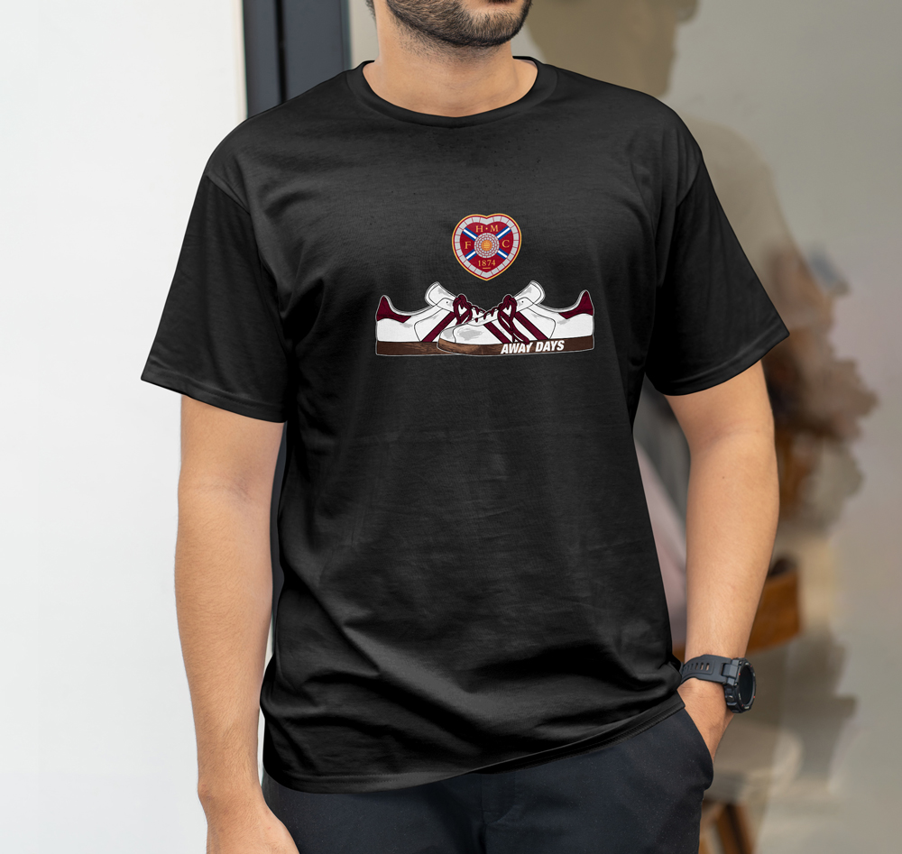 Hearts FC Football Away Days T-shirt Black