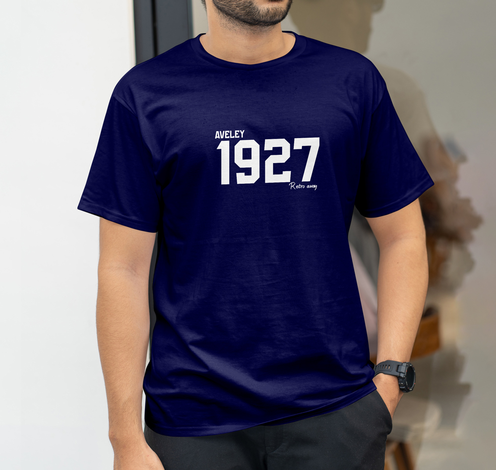 Aveley-Football-1927-Year-Retro-T-shirt-Navy