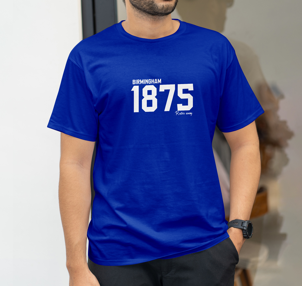 Birmingham-Football-1875-Year-Retro-T-shirt-Royal-Blue