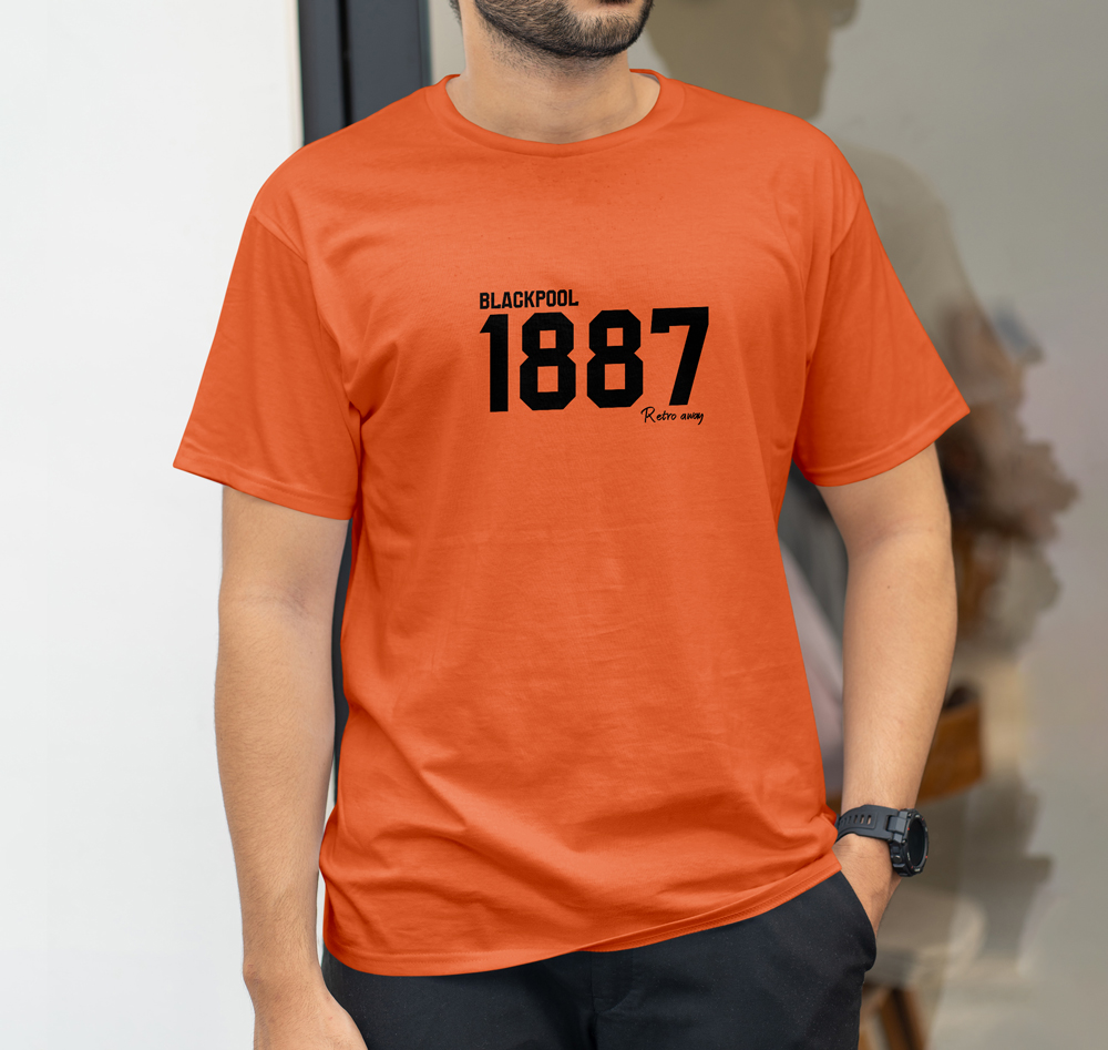Blackpool-Football-1887--Year-Retro-T-shirt-Orange
