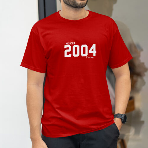 MK-dons--Football-2004-Year-Retro-T-shirt-Red