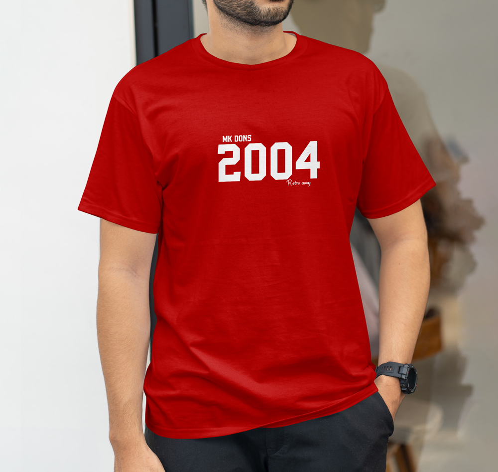 MK-dons--Football-2004-Year-Retro-T-shirt-Red