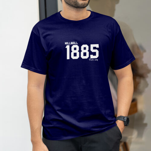 Millwall-Football-1885-Year-Retro-T-shirt-Navy