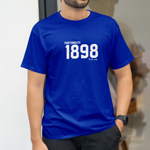Portsmouth--Football-1898-Year-Retro-T-shirt-Royal-Blue