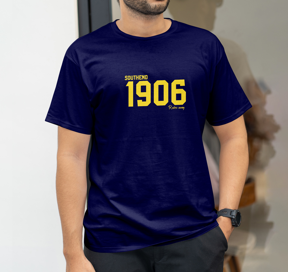 Southend--Football-1906-Year-Retro-T-shirt-Navy